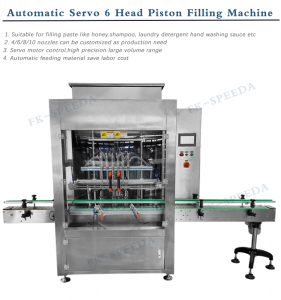 Automatic servo 6 head filling machine