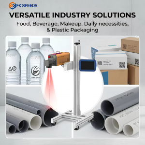 High-Speed Flying CO2 Laser Marking Machine For Expiry Date Coding On PET Bottle Production Line With Metal RF Tube