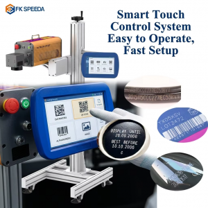 High-Speed Flying CO2 Laser Marking Machine For Expiry Date Coding On PET Bottle Production Line With Metal RF Tube