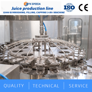 Automatic 3-in-one High-Speed Filling and Capping Production Line for Juice Hot Filling Machine