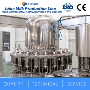 Automatic 3-in-one High-Speed Filling and Capping Production Line for Juice Hot Filling Machine