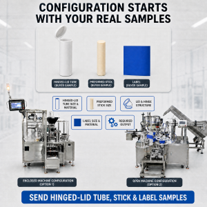 Automatic Hinged-Lid Tube Packaging Machine | Loading, Closing & Labeling